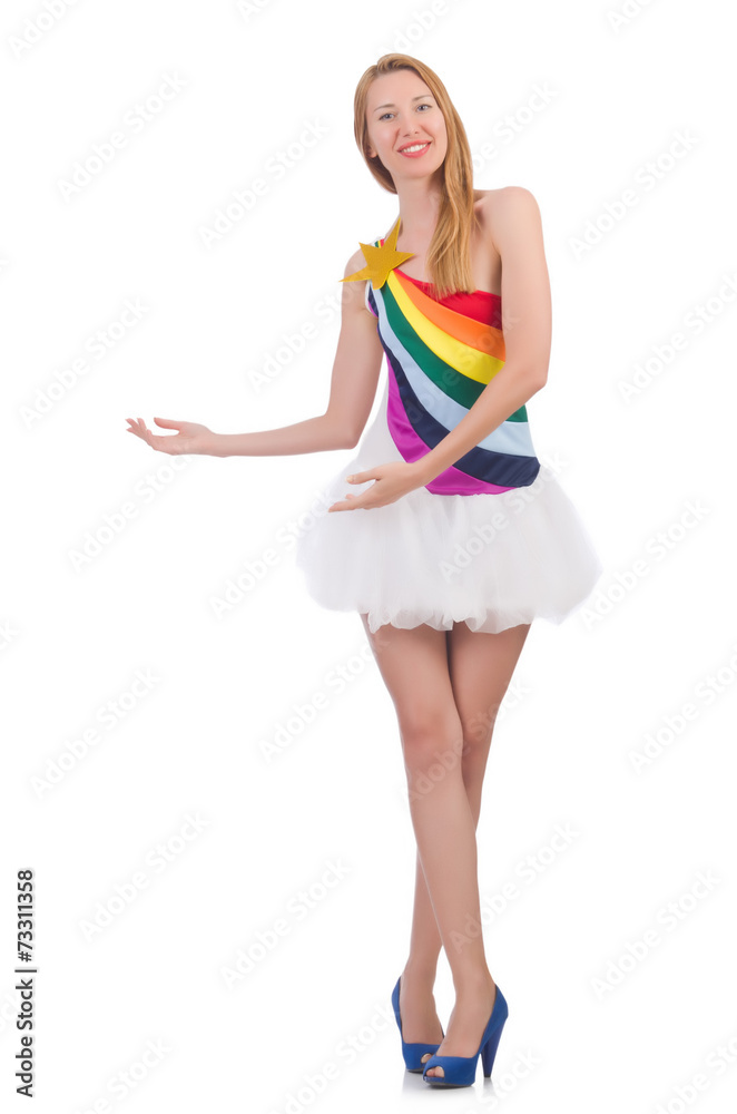 Woman isolated on the white background