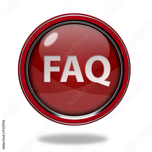 faq circular icon on white background