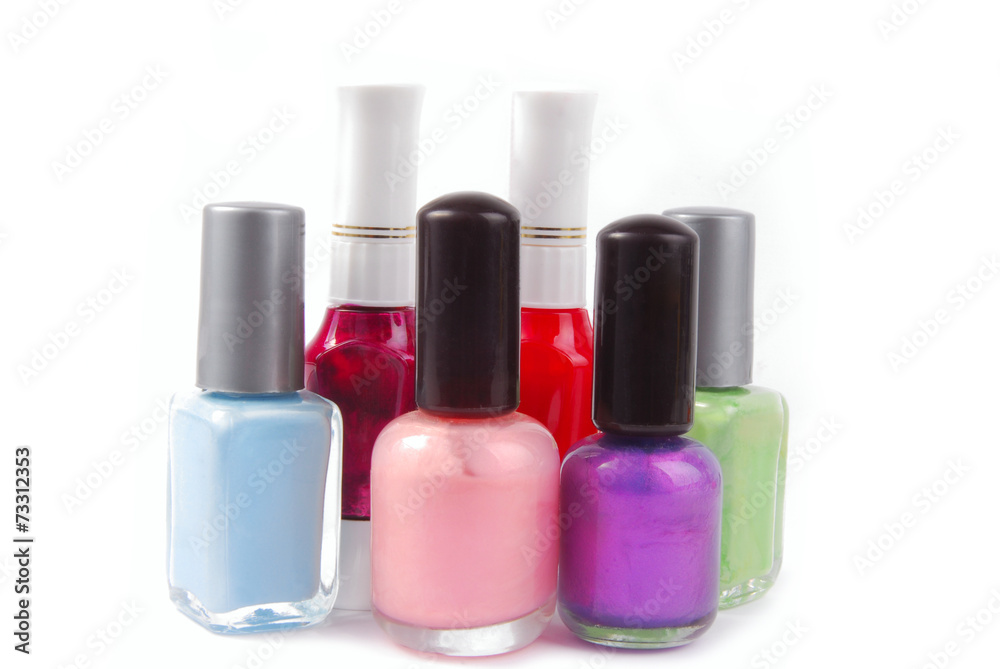 close up of the nail polish isolated on white close up of the nail polish isolated on white
