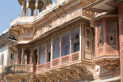 Haveli, mansion in Pushkar, Rajasthan, India photo