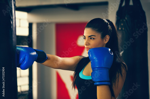 Female Boxer At Training © Dangubic
