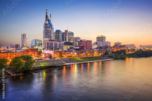 Fototapeta Naklejka Na Ścianę i Meble -  Nashville, Tennessee, USA City Skyline