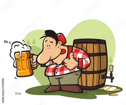 Camper with beer