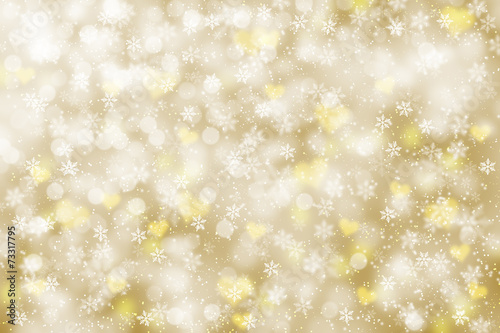 Blurry golden snowfall background