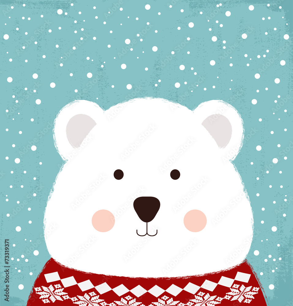 winter card with cute bear winter card with cute bear