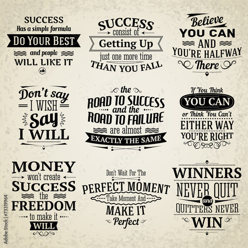Success quotes set