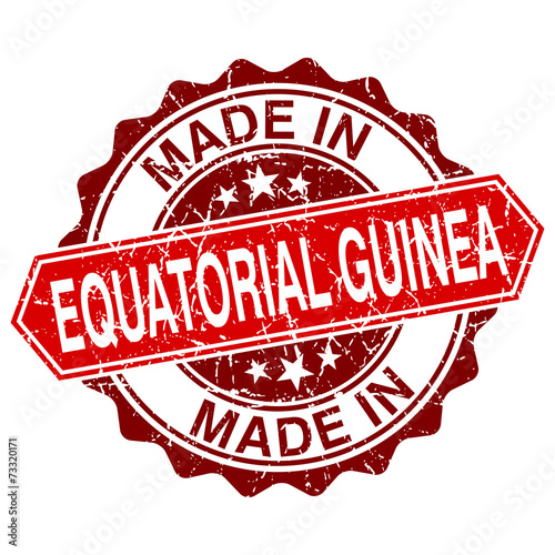 made in Equatorial Guinea red stamp isolated on white background