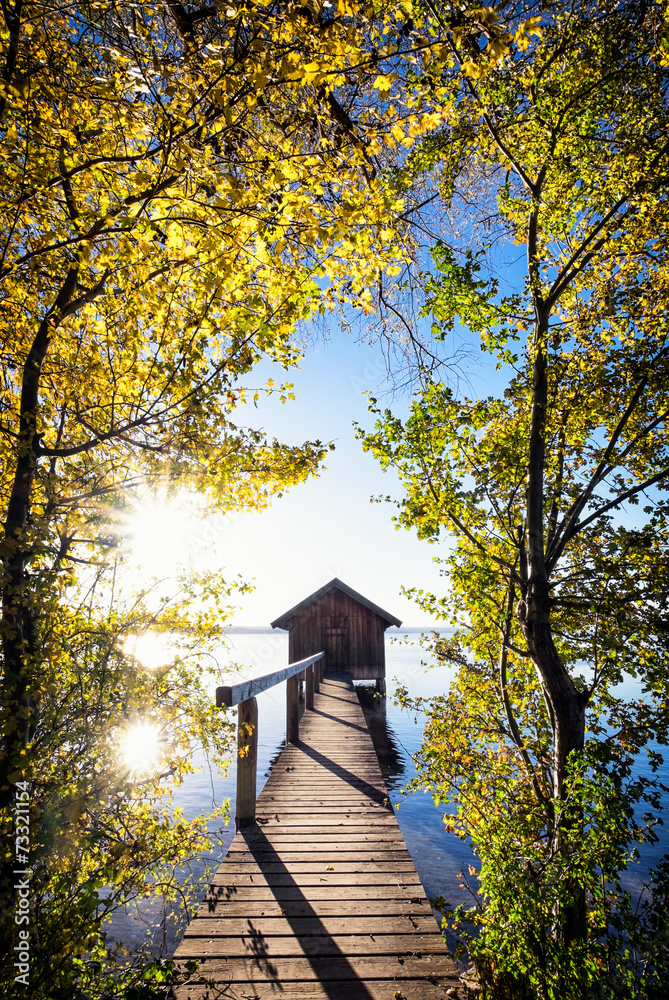 Naklejka premium old wooden boathouse