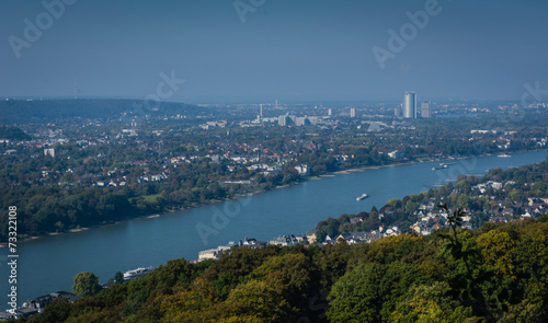 Blick auf Bonn vom Drachenfels Siebengebirge