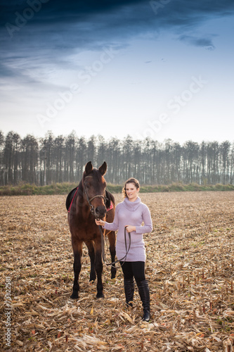 beautiful woman with horse
