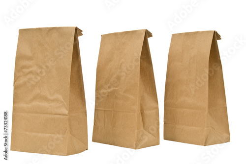 Brown Lunch Bags With Tops Folded