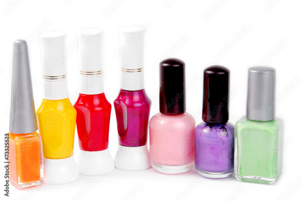 close up of the nail polish isolated on white close up of the nail polish isolated on white