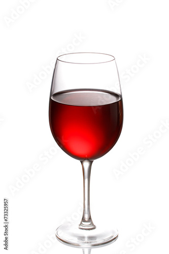 Glass of wine isolated on a white background
