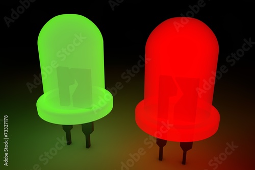 LED lampje groen en rood photo