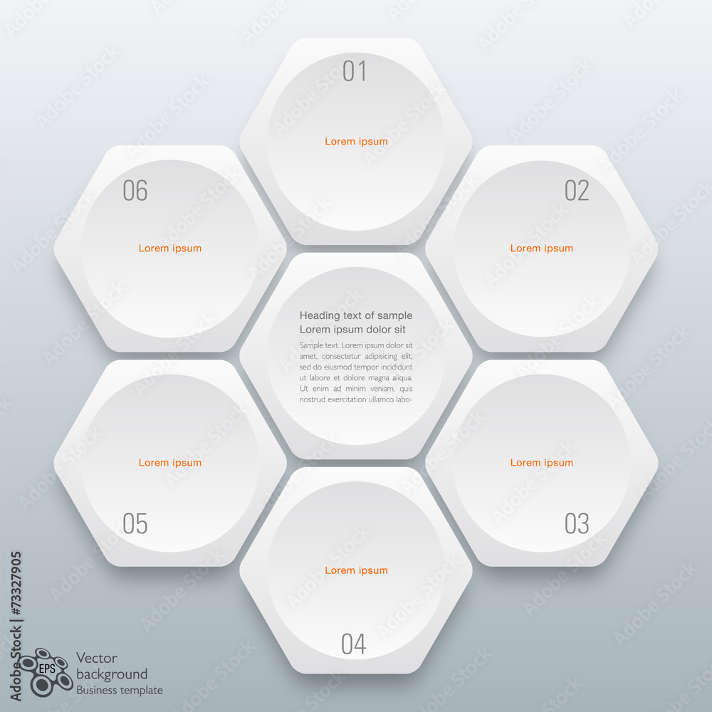 Honeycomb Structure, 6-step Chart #Vector Graphics Honeycomb Structure, 6-step Chart #Vector Graphics