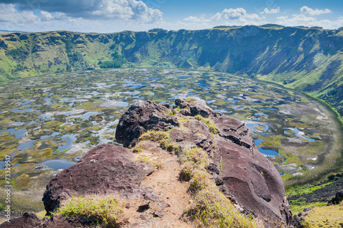 Rano Kau volcano, Easter island (Chile) photo