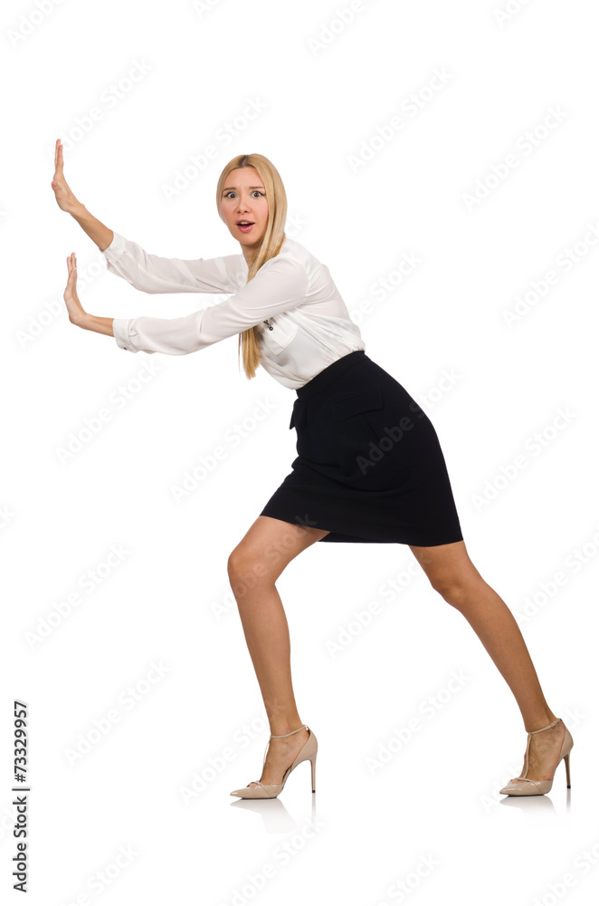 Businesswoman in business concept isolated on white Businesswoman in business concept isolated on white