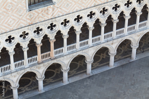 Facade of the Ducal Palace in Venice from above