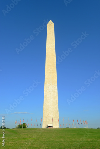 Washington Monument at the center of Washington DC
