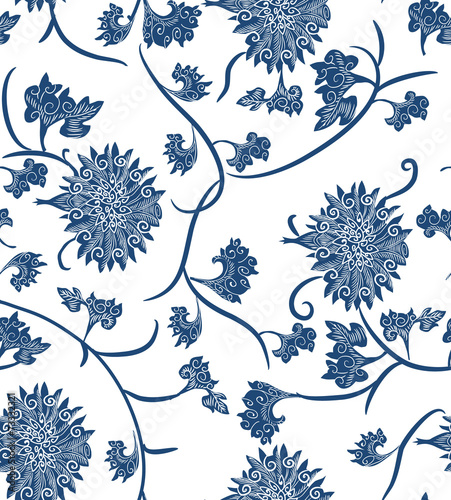 seamless repeat hand made china pattern