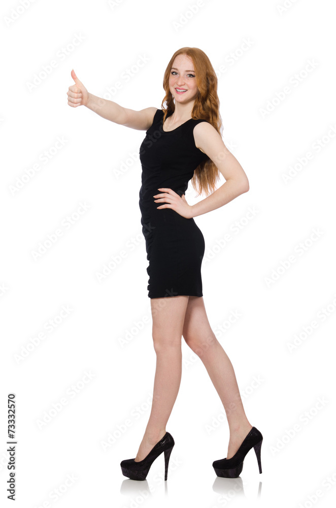 Woman giving thumbs up isolated on white Woman giving thumbs up isolated on white