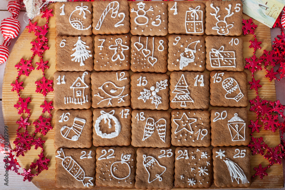 advent calendar, christmas cookies advent calendar, christmas cookies