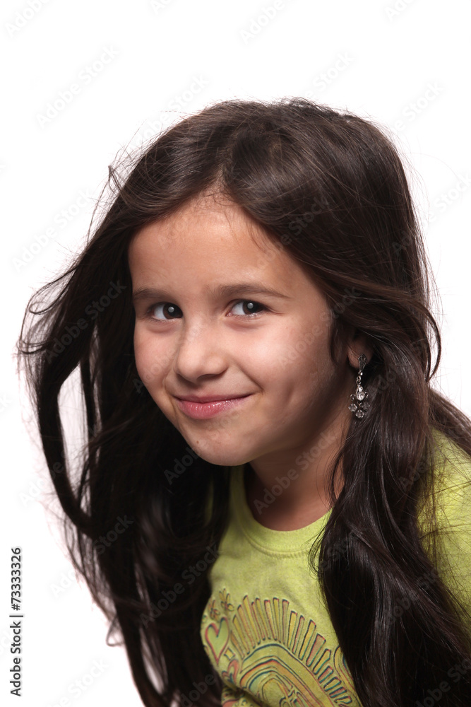 Seven year old brunette girl Seven year old brunette girl