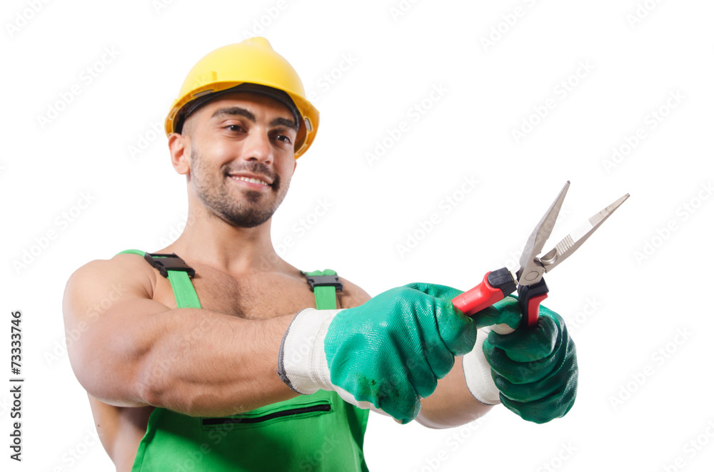 Industrial worker isolated on the white background Industrial worker isolated on the white background