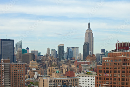 New York City USA, downtown Manhattan buildings