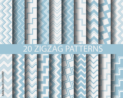 20 blue zigzag patterns