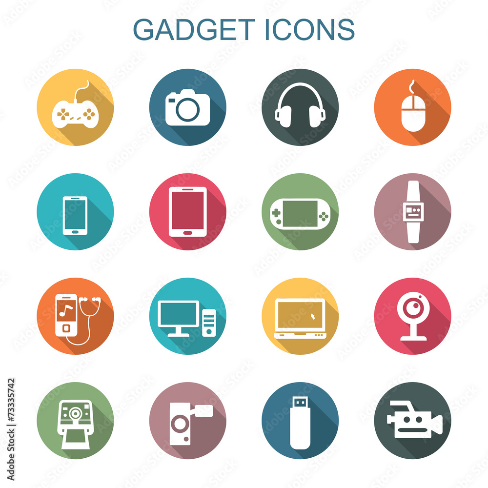 gadget long shadow icons gadget long shadow icons
