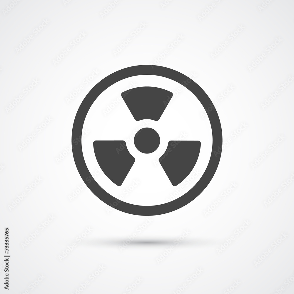 Trendy flat radiation warning icon Trendy flat radiation warning icon