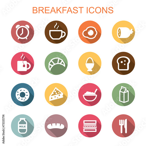 breakfast long shadow icons
