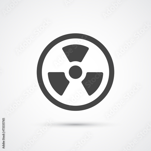 Trendy flat radiation warning icon