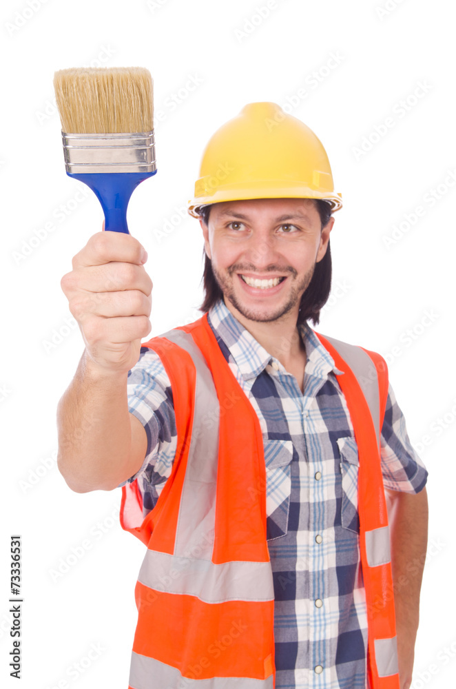 Funny painter isolated on white Funny painter isolated on white