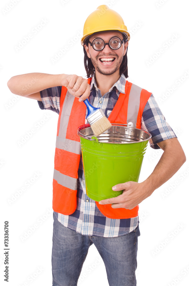 Funny painter isolated on white Funny painter isolated on white