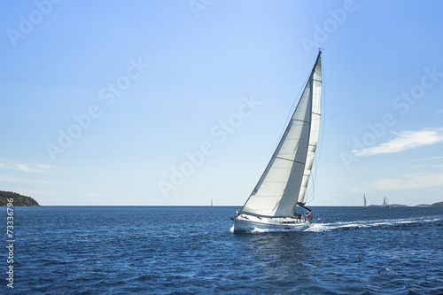 Sailing. Boat in sailing regatta. Luxury yachts. © De Visu
