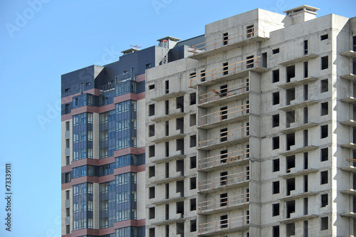 construction of a modern residential building