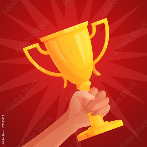 Hand holding trophy
