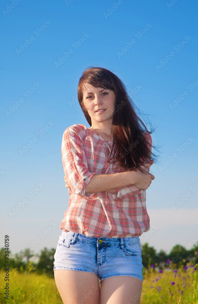 Beautiful slim girl on background of the nature Beautiful slim girl on background of the nature