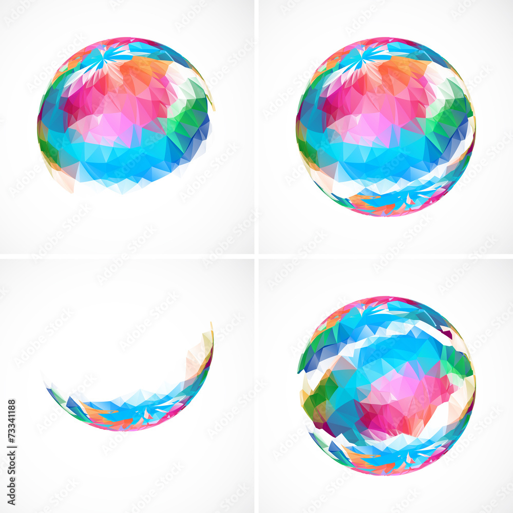 Set of abstract sphere icons