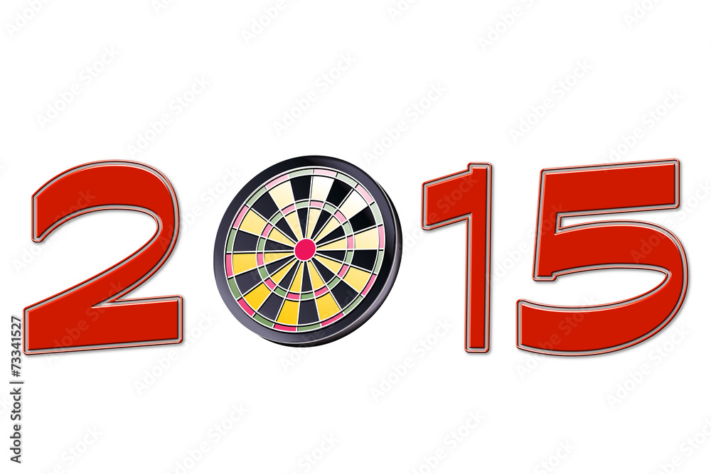 New year 2015 dartboard - obrazy, fototapety, plakaty 