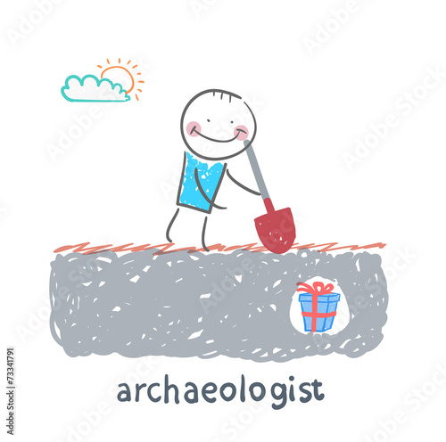 archaeologist stands on the spot where buried gift