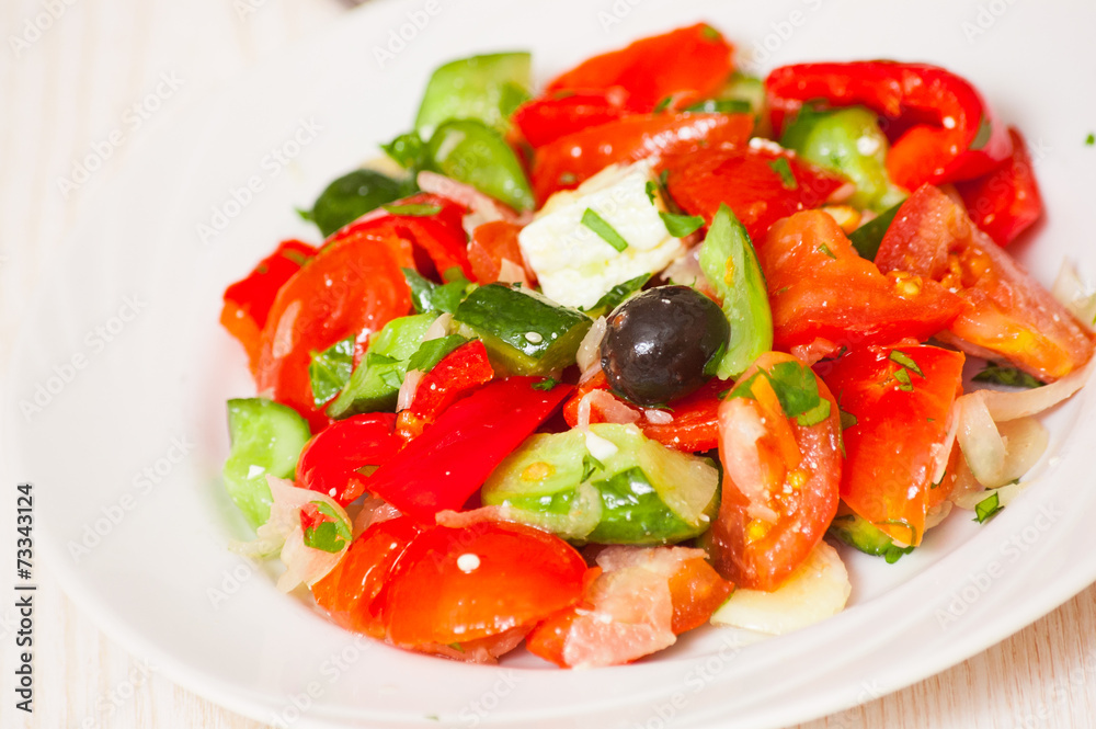 Fresh salad in plate