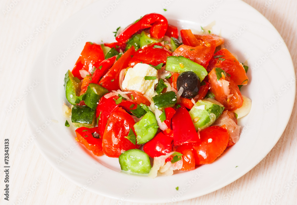 Fresh salad in plate