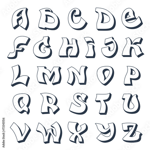 Graffiti alphabet white