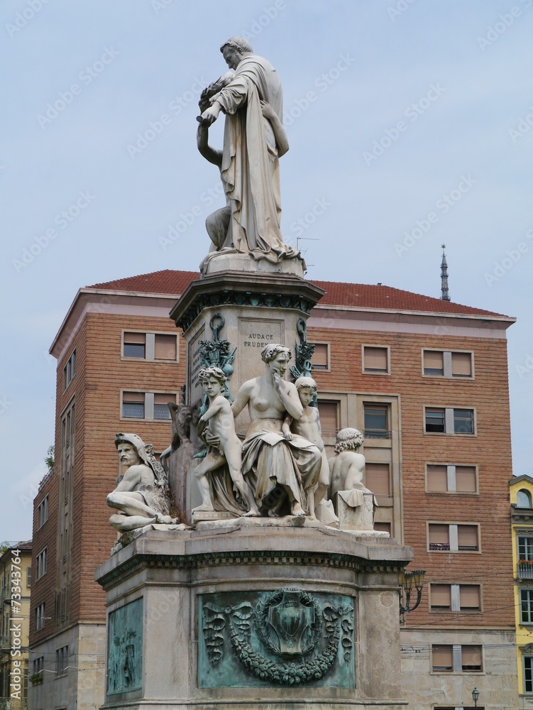Camillo Benso of Cavour Monument in Turin in Italy