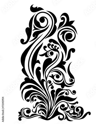 Swirl, Patterns, Flowers Design-Vector