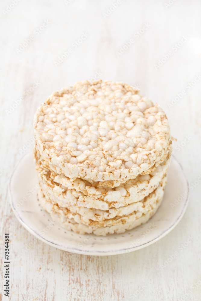 rice galettes on plate rice galettes on plate