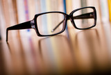 Close up Eyeglasses on Wooden Table